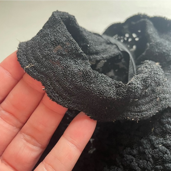 VTG Victorian Top Alberto Makali Lace Med Black Floral BohoGoth Alt Grunge Sheer - Picture 16 of 16